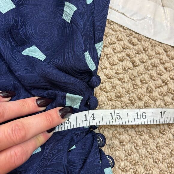 Vintage Richard Warren 100% Silk Textured Midi‎ Dress Short Sleeves Size 8 - Picture 12 of 16